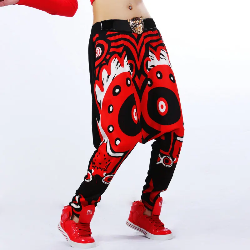 Hip Hop Jazz Dance Costumes Women Personality Graffiti Harem Pants Trousers Ballroom Dance Sweatpants Stage Rave Outfits DT3116