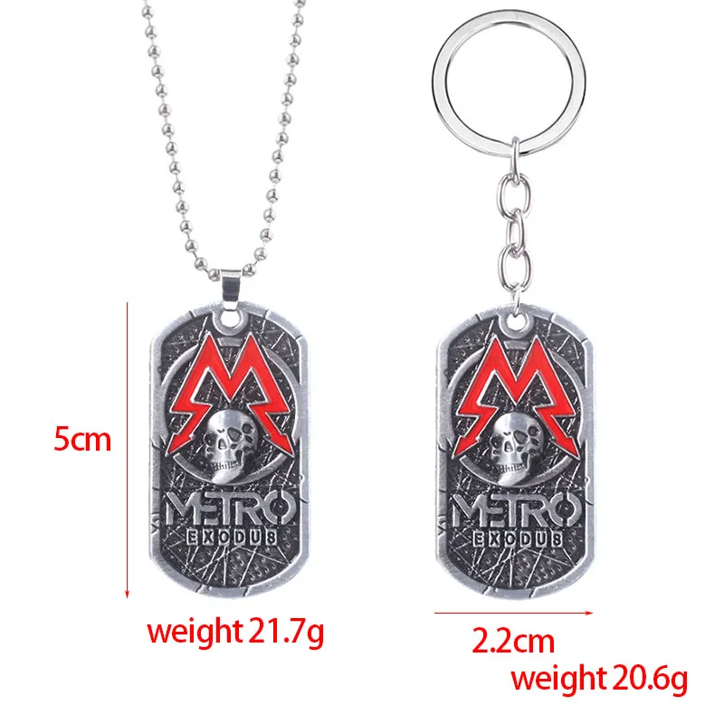 MIDY Spiel Metro Exodus 2033 Halskette Anhänger Klassische Erkennungsmarke Schädel Metall Halsband Frauen Männer Schmuck Zubehör – Detail 4