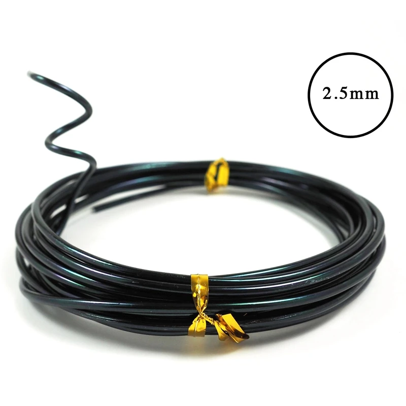 陽極酸化アルミニウム盆栽トレーニングワイヤー5サイズスターターSet-1.0Mm、1.5mm、2.0mm、2.5mm、3.0mm (合計147フィート)-色を選択してください (5サイズ
