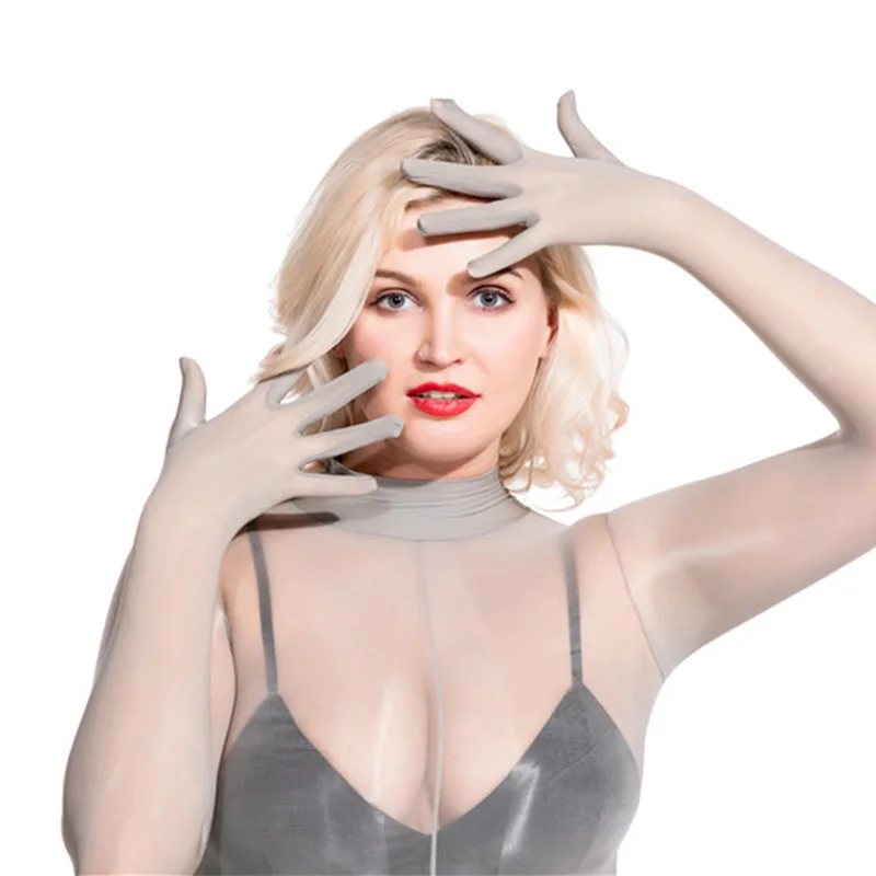 Unisex Sexy Shiny Five Fingers Bodystocking Open Crotch Bodysuit Babydoll One Peice Tights Catsuit Rompers Jumpsuit Body Overall