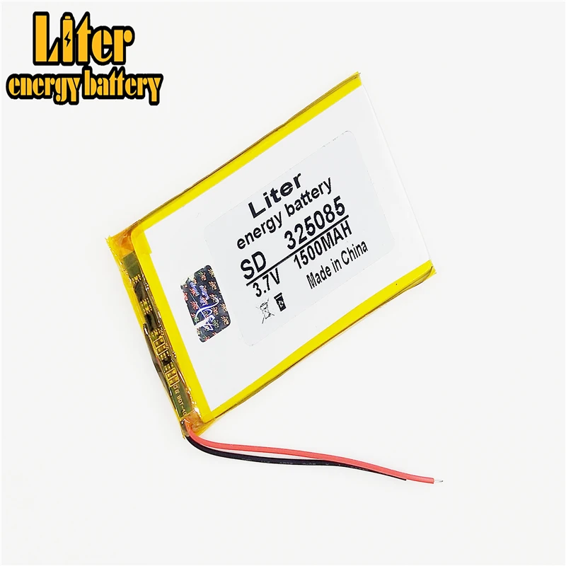 Migliore batteria di Formato di marca 325085 3.7V 1500mah ai polimeri di Litio Batteria con il Bordo di Protezione Per MP4 GPS Prodotti Digitali libero S