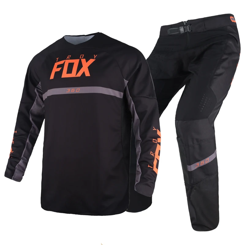 360 MERZ 저지 팬츠 콤보 남성용 Troy Fox Motocross Gear Set MX 라이딩 ATV MTB 산악 자전거 오프로드 성인용 자전거, MTB 산악 자전거 저지 팬츠 콤보