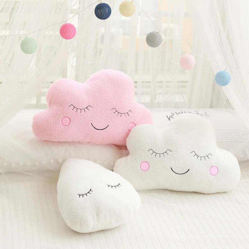 Nice Stuffed Cloud Moon Star Raindrop Plush Pillow Soft Cushion Cloud Stuffed Plush Toys For Children Baby Kids Pillow Girl Gift