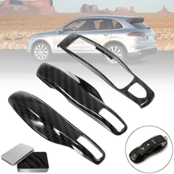 3pcs Set Carbon Fiber high quality Plastic material Remote Key Case Covers Fob for Porsche Panamera Cayenne Macan