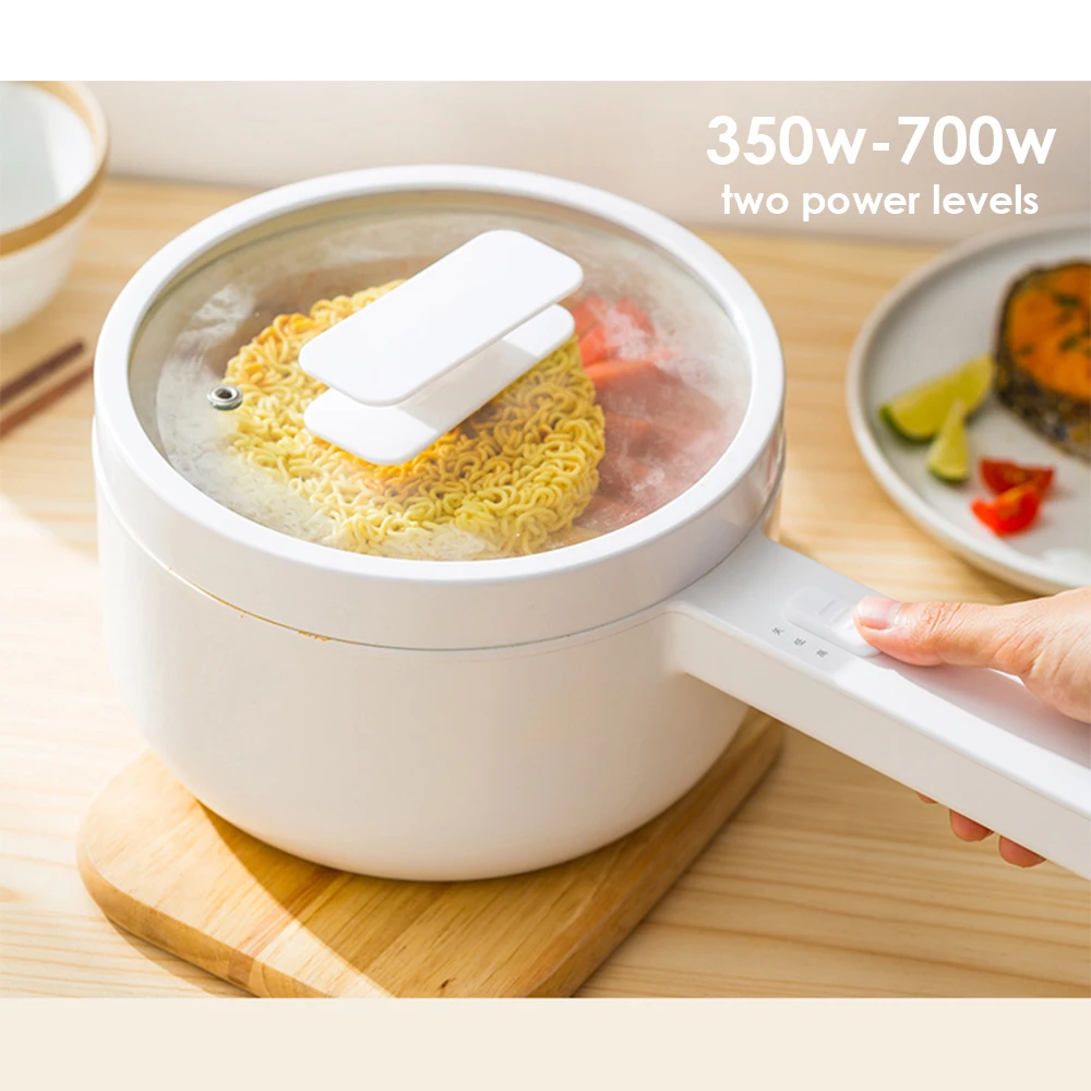 Multifunctional Electric Cooker 1.5L Capacity Fast Heating 700W Electric Cooking Pot Desktop Mini Hot Pot Portable Skillet