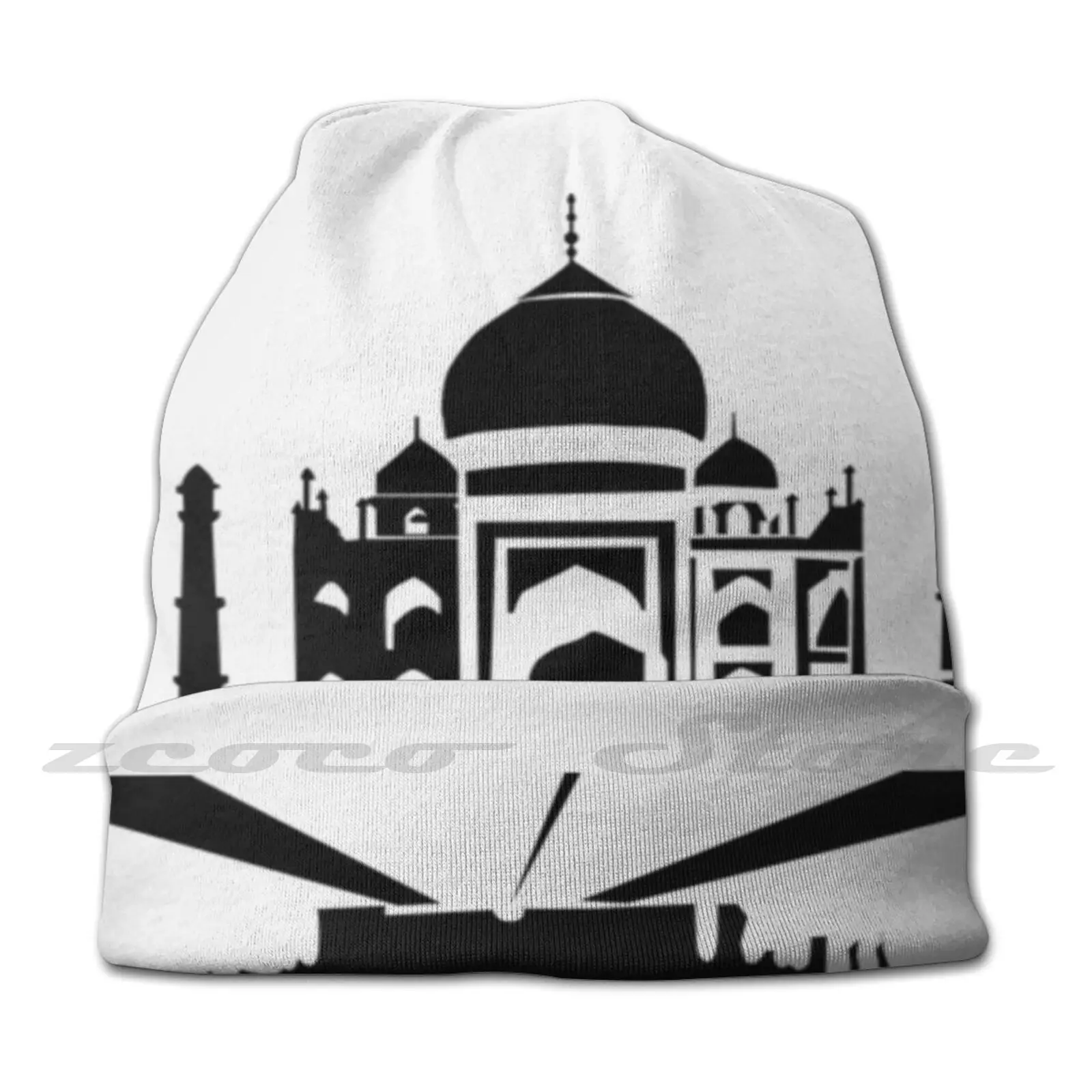 Taj Mahal Knit Hat Elastic Soft Personalized Pattern Present Cap Taj Mahal