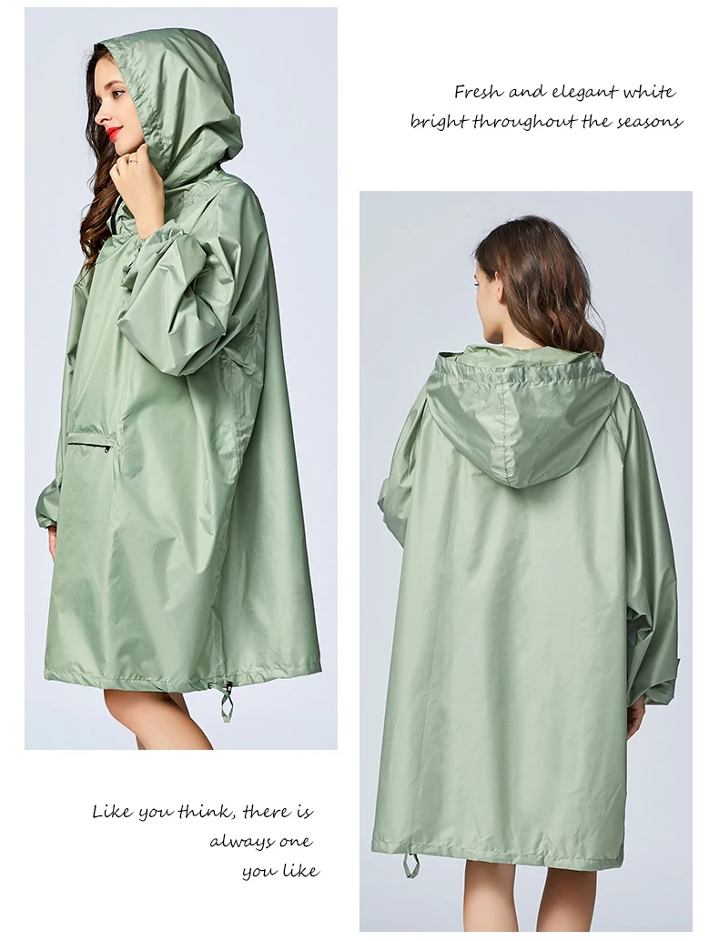 Fashion Women s Rain Cover Outdoor Waterproof Windproof Poncho Outwear Long Raincoat Women