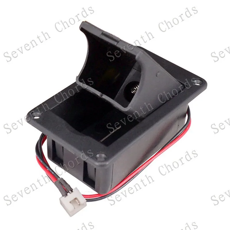 A set of 9V Battery Box Holder Case Compartment Cover With 9 Volt Battery Clip Buckle for Active Guitar Bass Pickup