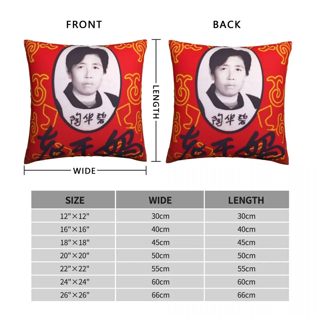 Lao Gan Ma Pillowcase Polyester Linen Velvet Pattern Zip Decor Pillow Case Home Cushion Cover