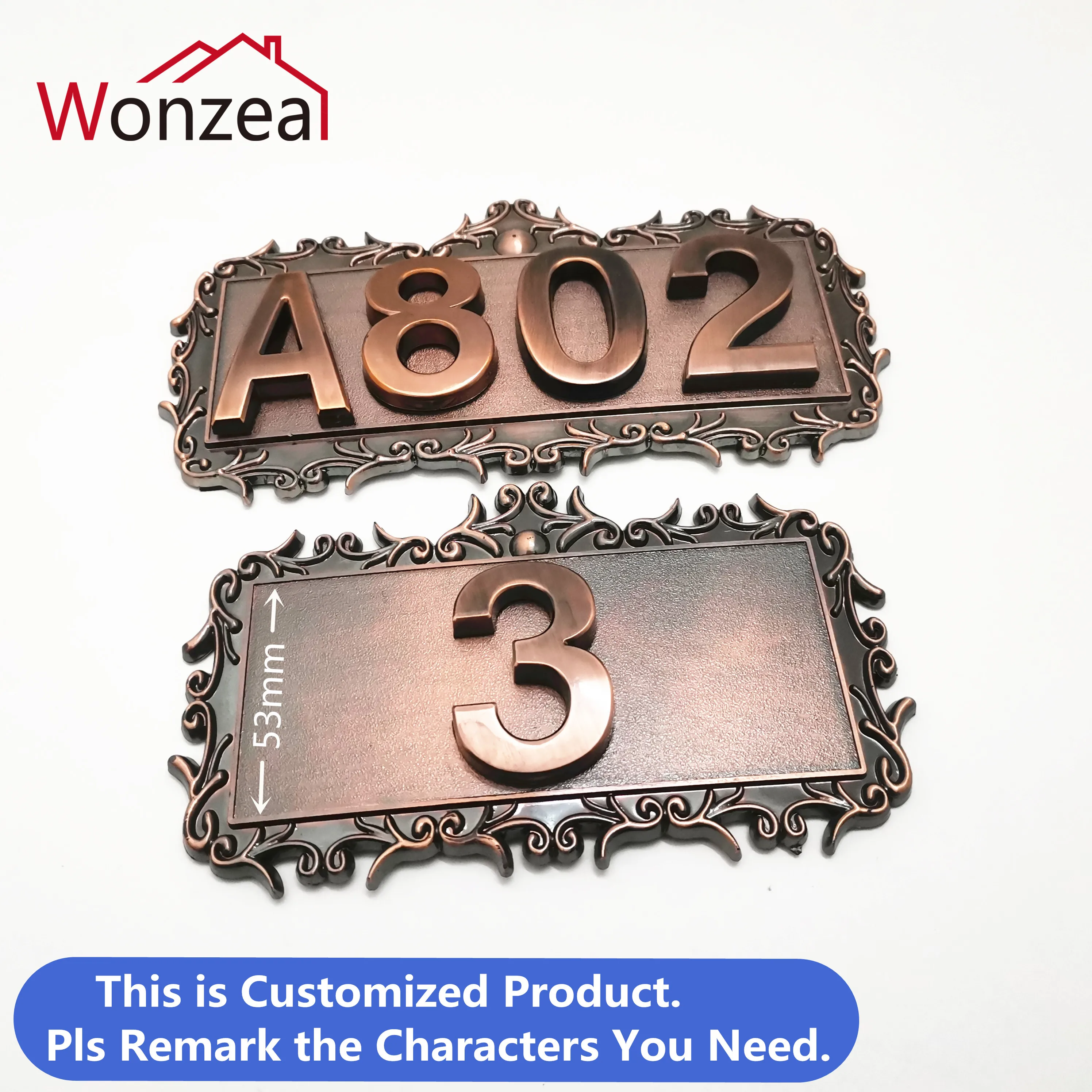 Customized Door Plates For Home Gates Hotel Room Personalized 2/3/4 Digits House Number Door Number Sign ABS Plastic