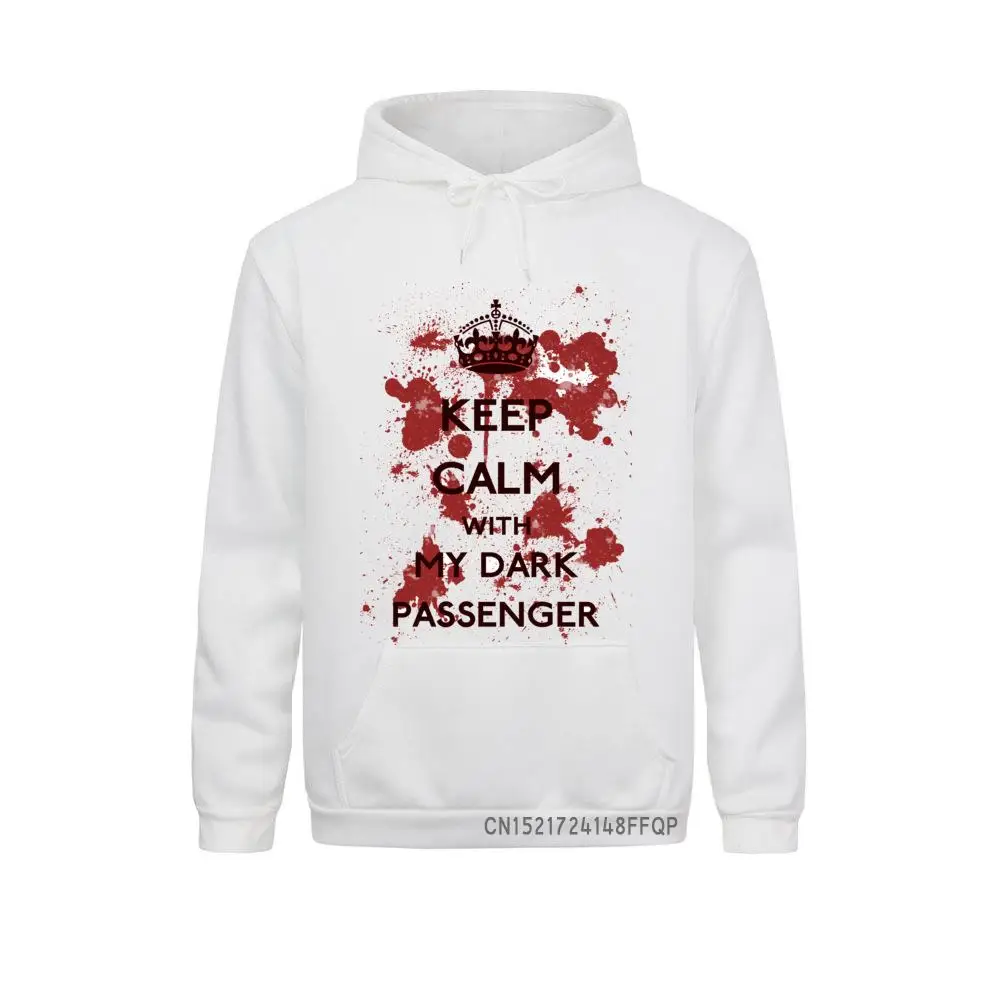 Men Hoodies Pullover Keep Calm With My Dark Passenger Dexter Awesome Artwork Sweatshirts Homme Graphic Coat Pocket