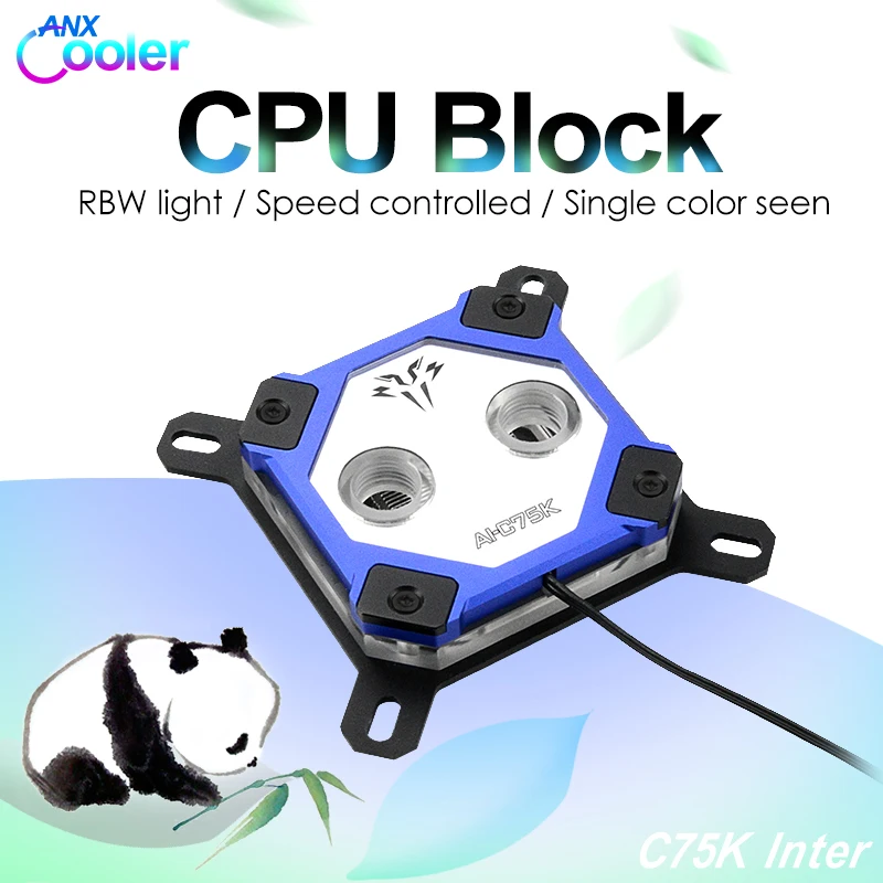 CPU Water Block use for intel  Motherboard Socket / RGB Light Supports Connection to Motherboard