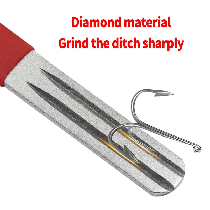 Afilador de cuchillos de doble cara, herramienta de afilado de diamante, accesorio de pesca, 1 Uds.