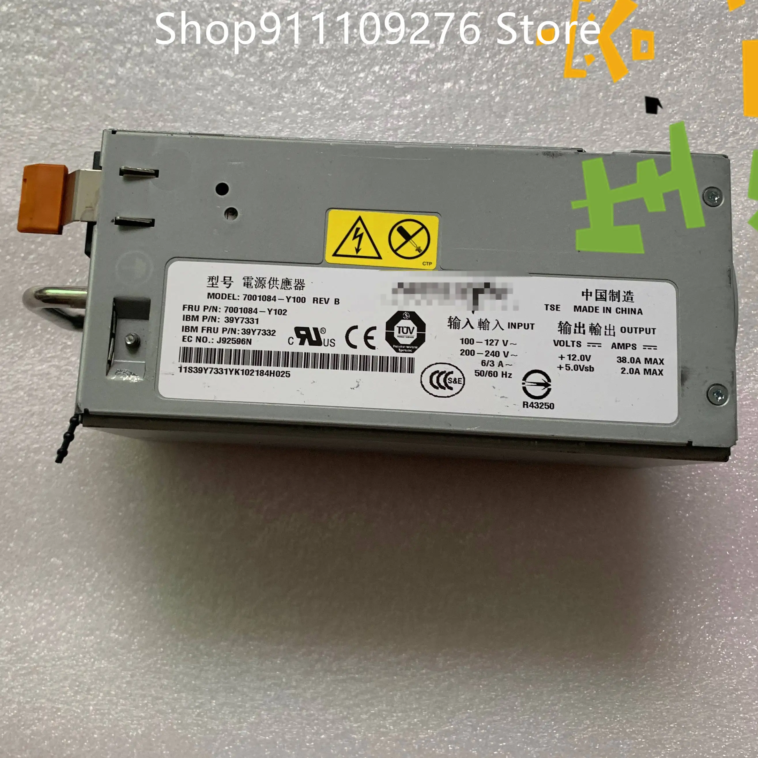 

Original PSU for IBM X3200 M2 server power supply 7001084-Y100 7001084-Y102 39Y7331 39Y7332