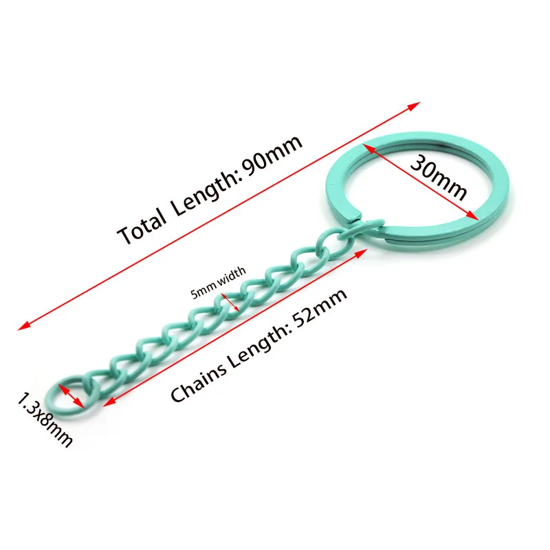10 pz/lotto 9cm portachiavi in metallo colorato anello all\'ingrosso portachiavi portachiavi portachiavi per donna uomo accessori portachiavi fai da