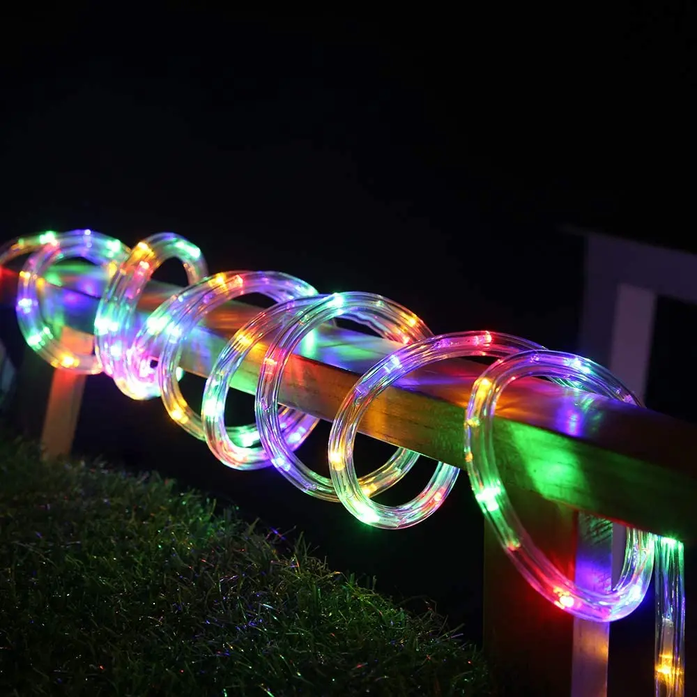 Street Garland Christmas Decorations For Home 2025 Festoon Led Tube Rope String Light Plug-Operated 10/20/30/40M New Year 2025