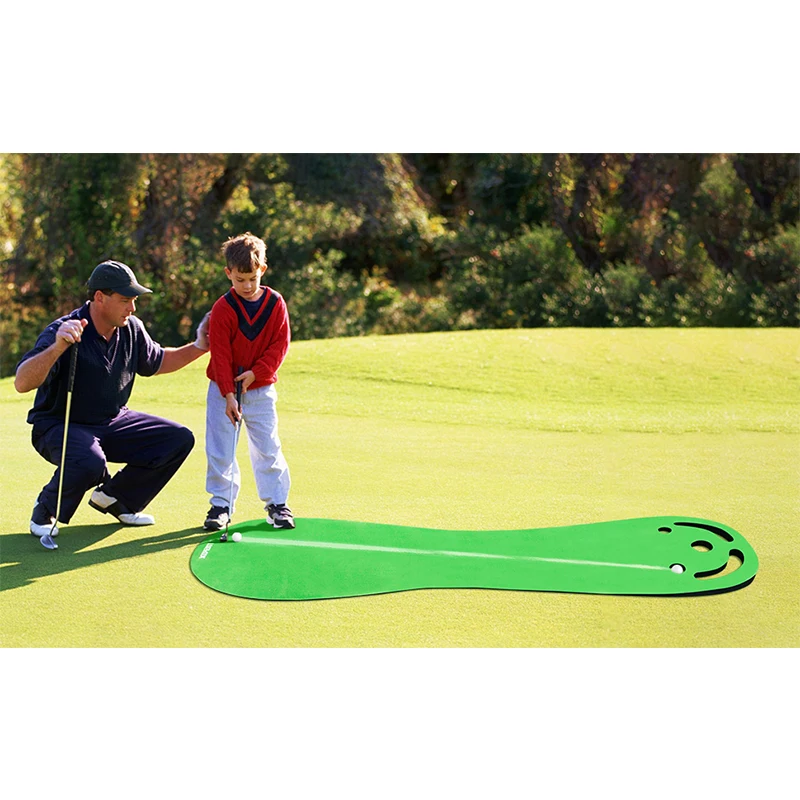 KOFULL Golf Putting Mat with Tracking Path Indoor/Outdoor Golf Putting Practice Golf Green Mat Free 2 Balls&1 Tracking Brush