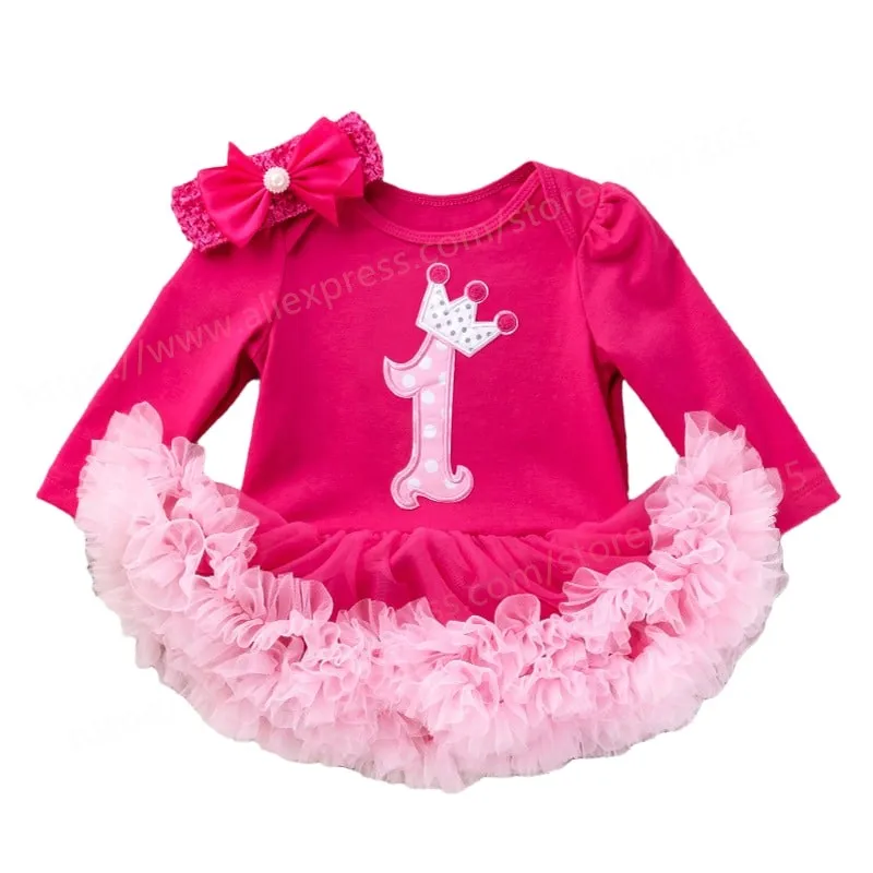 1 Year Birthday Dress Christmas Baby Girl Clothes Newborn First Christmas Costume Ropa Baby Tutu Rompers Girls Dress