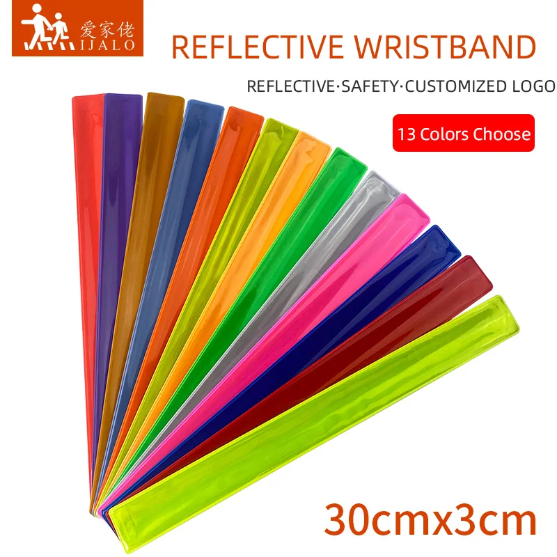 30CM Reflective Wristband Armband Slap Band bracelets Slap Wrap For Running Bicycle Riding Road Safety Visibility