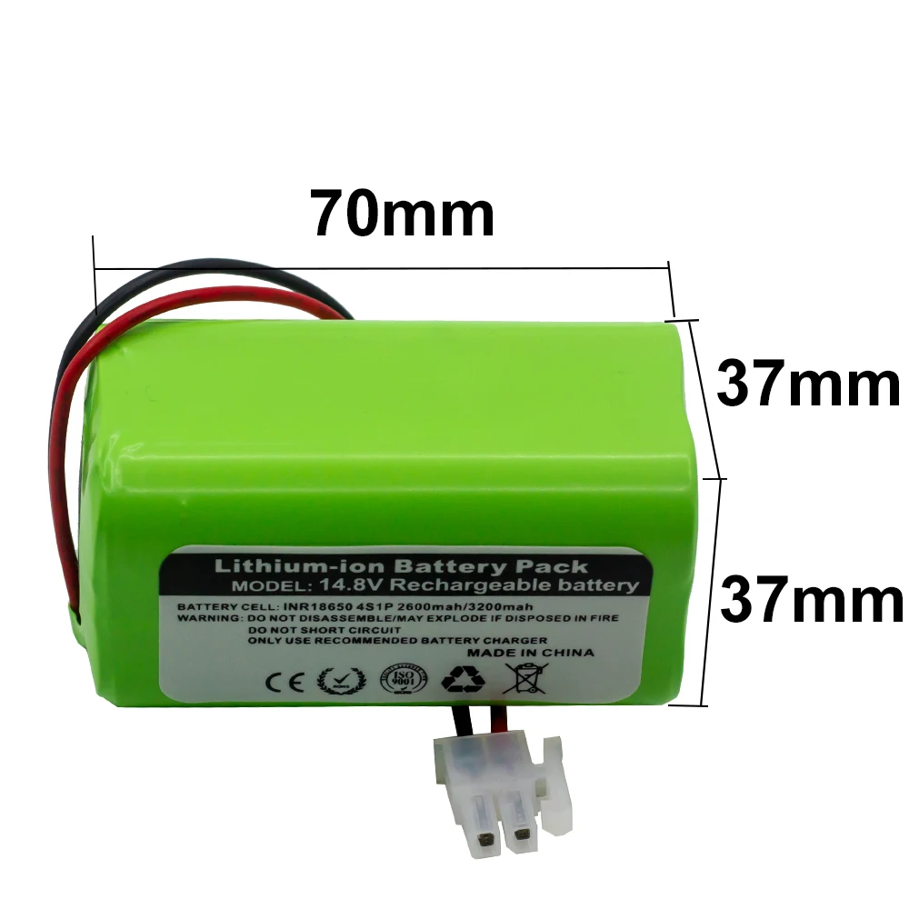 NEW/14.8V 2600mah 3200Mah Lithium Battery For ILIFE A4 A4s V7 A6 V7s Plus Robot Vacuum Cleaner ILife 4S1P Full Capacity  Li-Ion