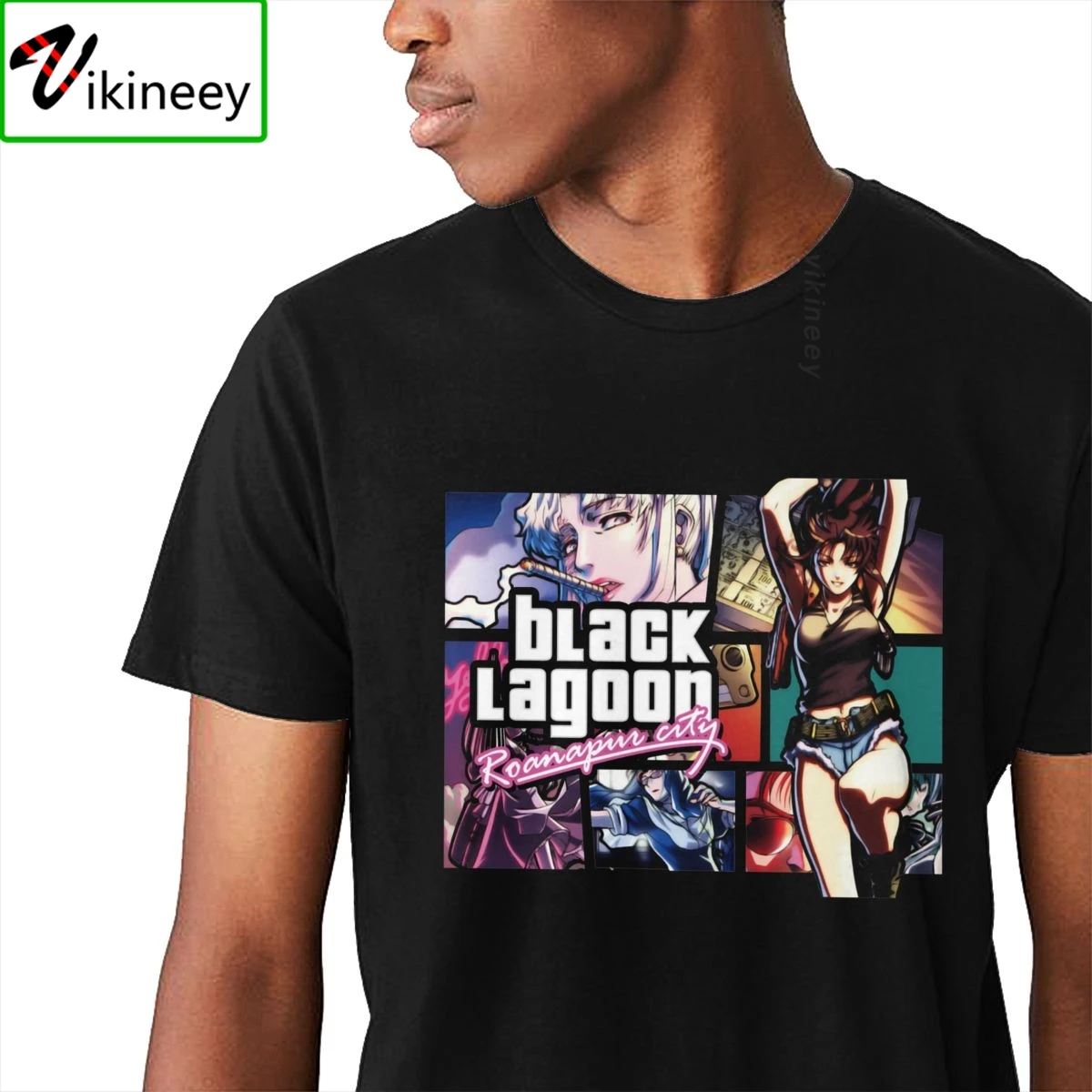 Great Black Lagoon Revy Anime T shirt Streetwear Young Style Classic O-neck Homme Tee Shirt