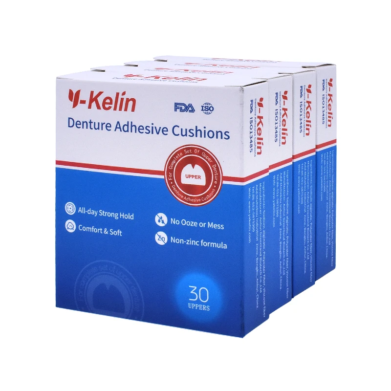 Y-Kelin Denture Adhesive Cushion 120สำหรับ Upper Jaw (30แผ่น * 4แพ็ค)