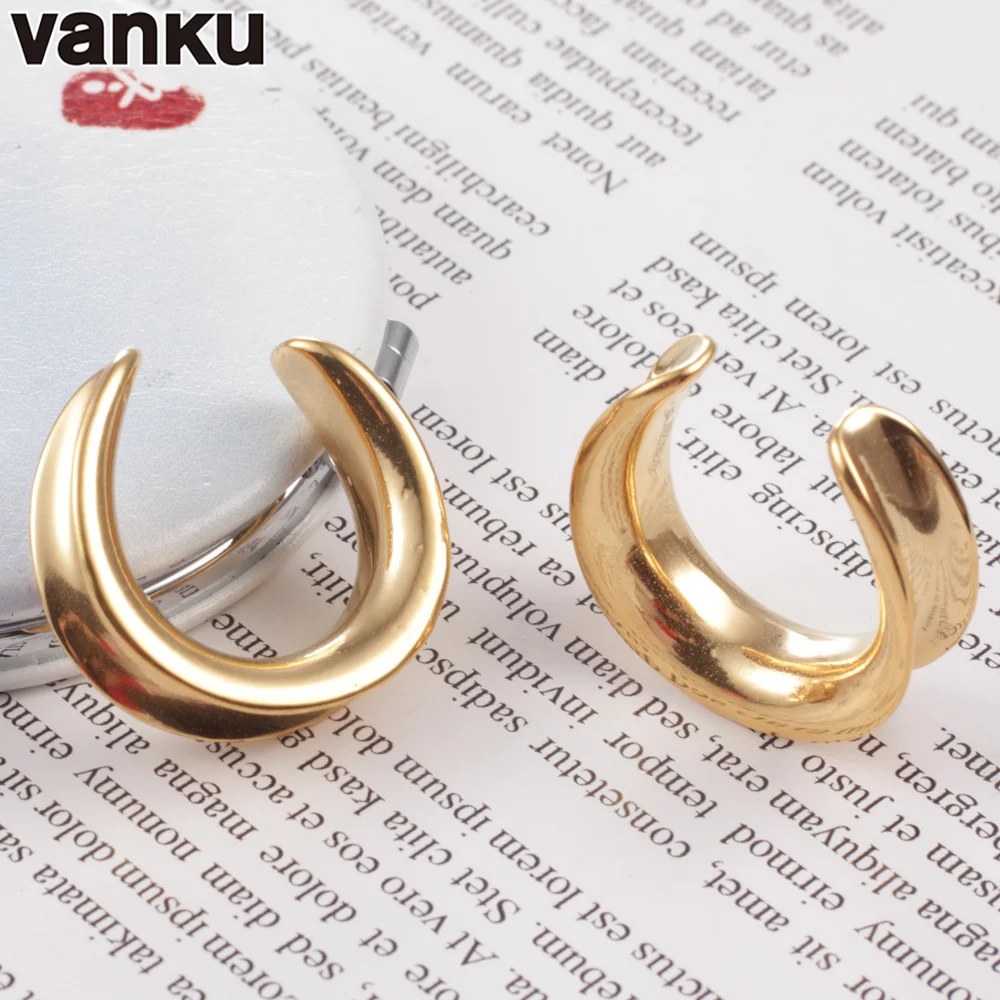 Vanku 10pcs New Saddle Ear Tunnel Plug Piercing Ring Expander Ear Gauges Stainless Steel 6-25mm Fashion Body Piercing Jewelry