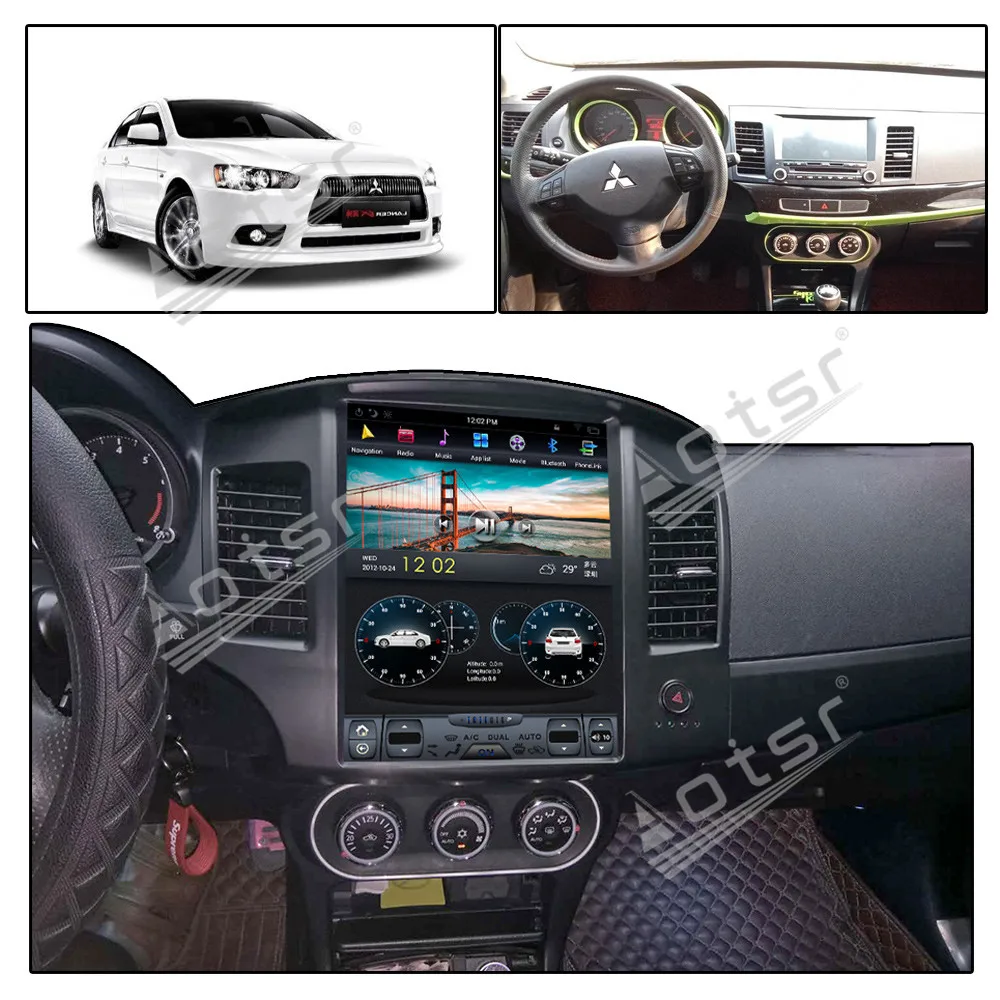 For Mitsubishi Lancer 2007 2008 2009 - 2017 Car Multimedia Tape Radio Recorder Video Player PX6 Android GPS Navigation Head Unit