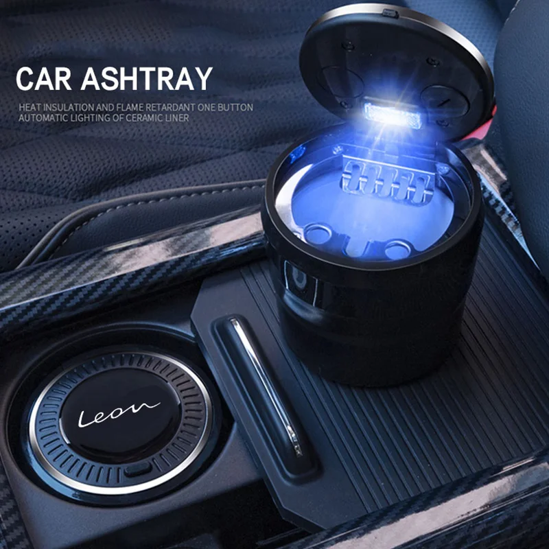 Car accessories ashtray Button open style LED Stainless For seat leon 5f fr mk2 mk3 TARRACO accessories car styling