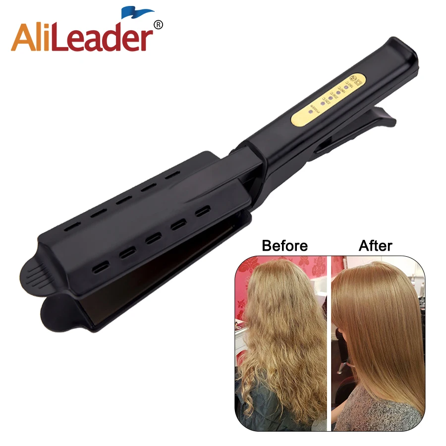 

Alileader 1Pcs Flat Iron Hair Straightener Ionic Steam Hair Straightener Tourmaline Ceramic Heating Plate Rapid Straight Hair