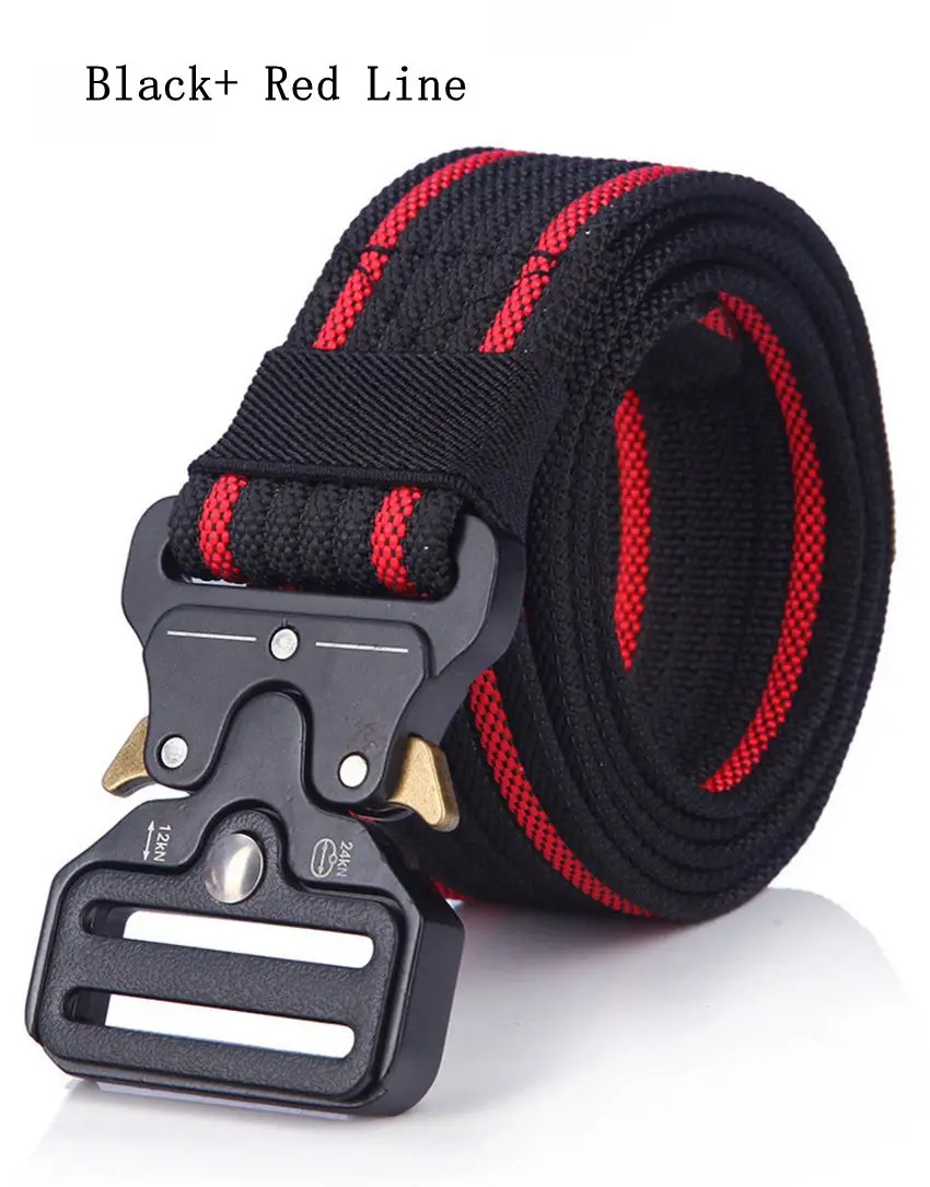 38mm Striped Weave Tactical Belt Quick Release Adjustable Nylon Jeans Belt for Men And Women Designer Style