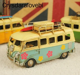 Creative handmade home accessories, wrought iron handicrafts iron retro home furnishing bus classic buses