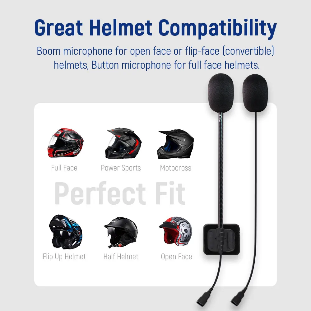 LEXIN-MeshCom intercom 40MM headset&clip set for full/half helmet with Upgraded noise cancellation function