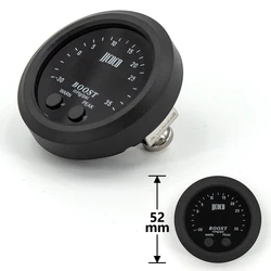 Uviversal 52mm Digital -30in/Hg-35psi Electronic Turbo Boost Gauge Ultra-Thin Turbo Boost Meter Vacuum Gauge 12v 24v
