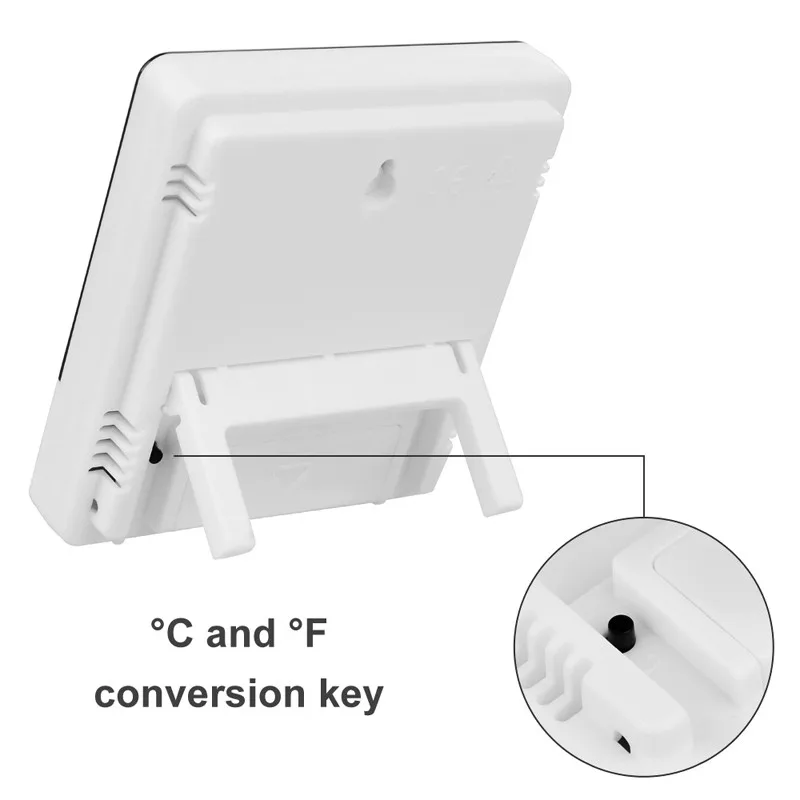 1 szt. LCD cyfrowy higrometr termometr stacja pogodowa z zegarem kryty zewnętrzny miernik temperatury w domu i wilgotności