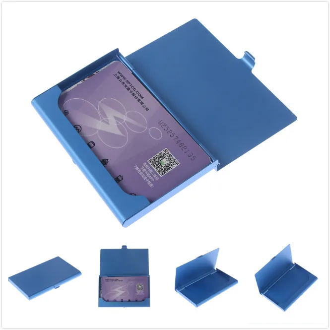 2022 고품질 크리 에이 티브 명함 케이스 알루미늄 금속 상자 신용 카드 지갑 카드 소지자 사무실 학교 용품