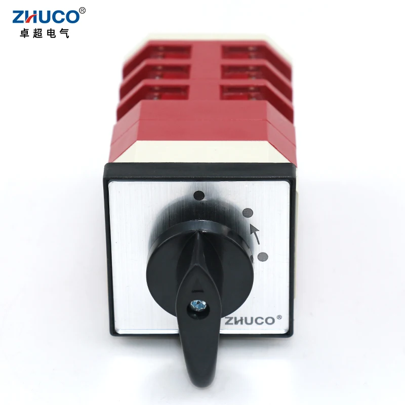 

ZHUCO LW12-16/GL24.3 16A 500V Three Position Three Pole High Voltage Reset Universal Cam Switch Momentary Knob Switch