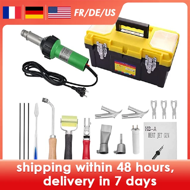 19szt 220V 1600W Plastikowy pistolet spawalniczy Palnik na gorące powietrze Spawarka do podłóg winylowych PVC PP PE Zbiornik na wodę Geomembrana