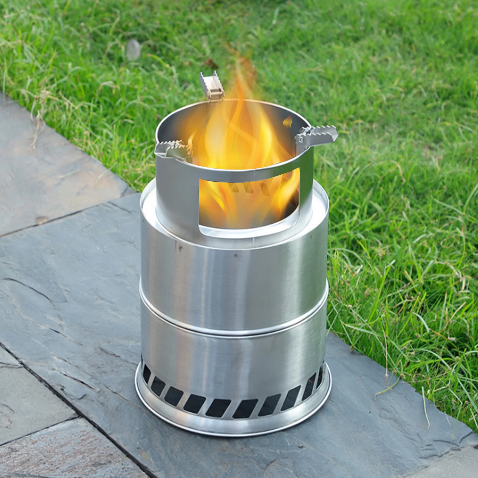 Winter Outdoor Heating Stove Stainless Steel Wood Stove Windproof Camp Stove Portable Picnic Stove Camping Supplies