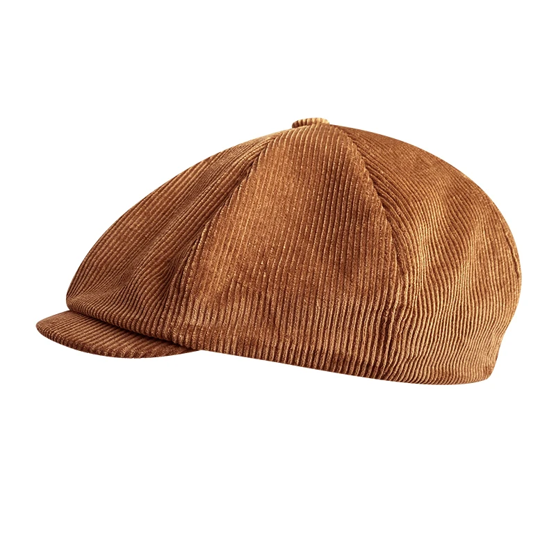 Retro Winter Caps For Men Corduroy Newsboy Hat Woman Flat Cap Male Warm Cap Dad Outdoors Casual Octagonal Cap Gatsby Hat BLM375