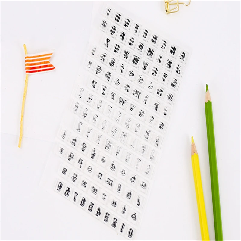 Tampon classique en silicone PVC transparent, lettres anglaises de l'alphabet, fournitures de bureau, tampon en caoutchouc, scrapbooking transparent, papeterie, 1 pièce