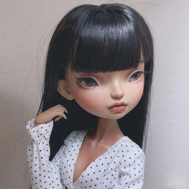 

1/3 1/4 1/6 1/8 Black Straight Fashion Style Hair High Temperature Wire BJD Wig For Toy Doll