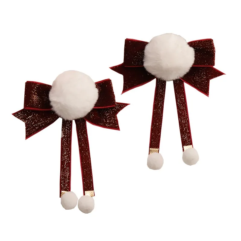 Bow hairpin women double ponytail accessori per capelli coppia copricapo giapponese carino rosso capodanno 2021 nuovo