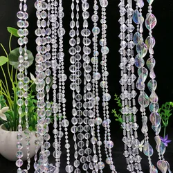 Rideau de perles de cristal acrylique transparent pour la décoration intérieure de la maison, toile de fond de fête de mariage de luxe, fournitures de mode, 5m