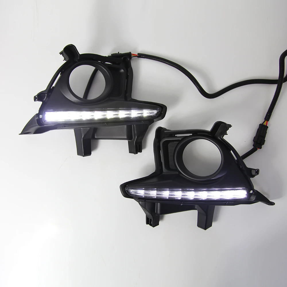 DRL For Toyota Highlander 2014 2015 2016 Daytime Running Lights fog lamp cover headlight 12V Daylight car-styling