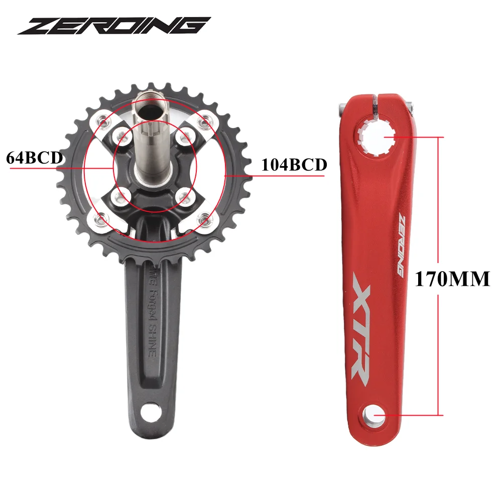 ZEROING DEORE XT Bicycle Crankset Mtb Cranks cranckset Chainring Bike Connecting Rods Hollow Integrated fire Crank arms for bike