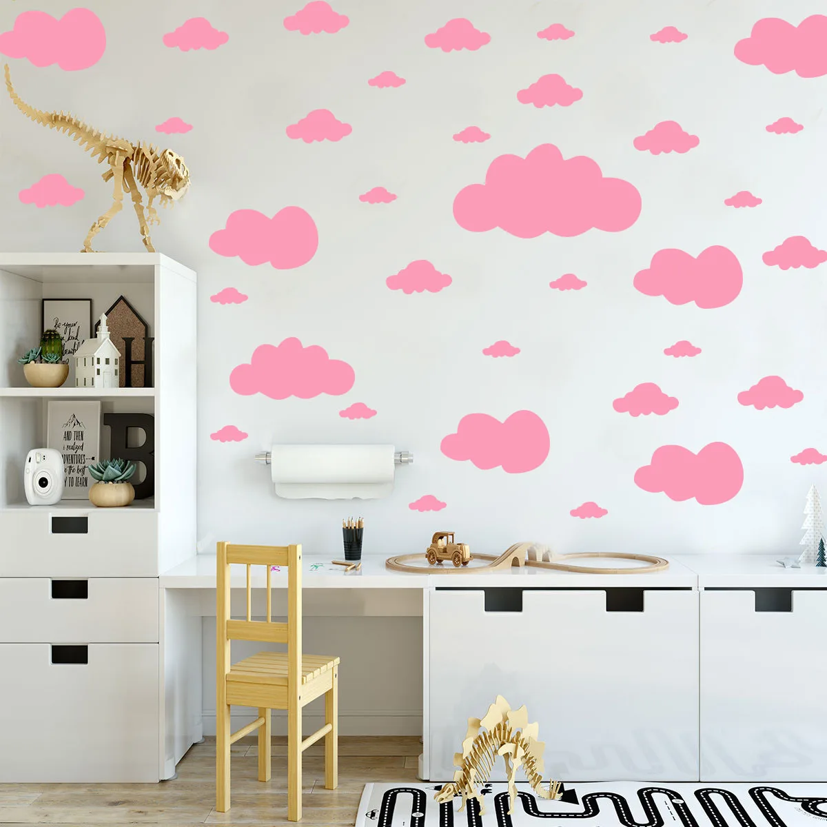 68 Pcs Cloud Wall Sticker Diy Home Decor For Ceiling Glass TV Background Wall Vinyl Mural Peel & Stick Waterpoof Art Wallpaper