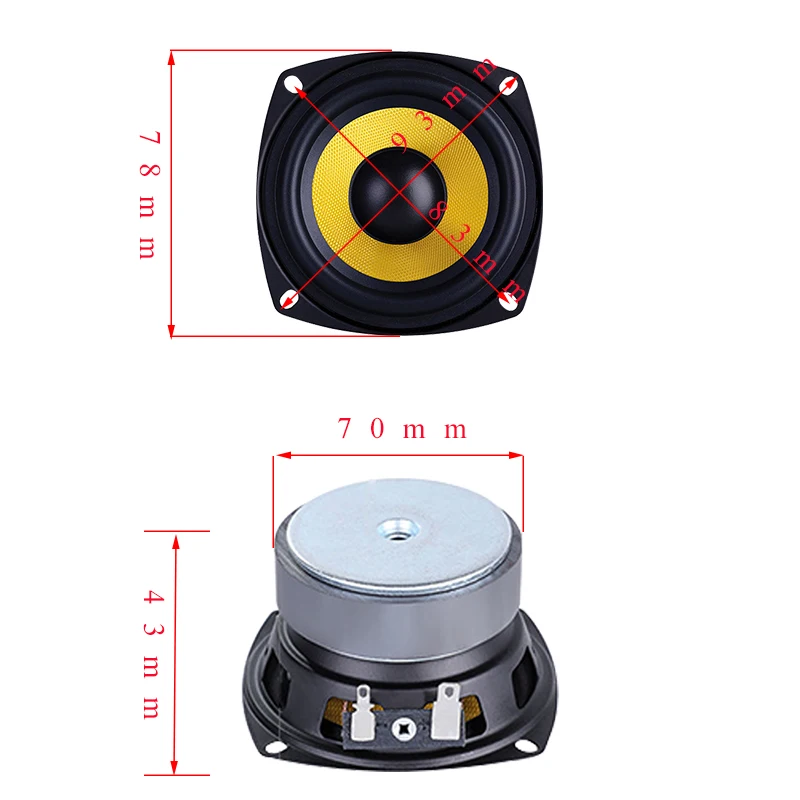 3 Inch Full Range Speaker Driver 30W-80W 4Ohm Multimedia Loudspeaker DIY Sound Amplifier BT Speaker Home Theater 1Pc