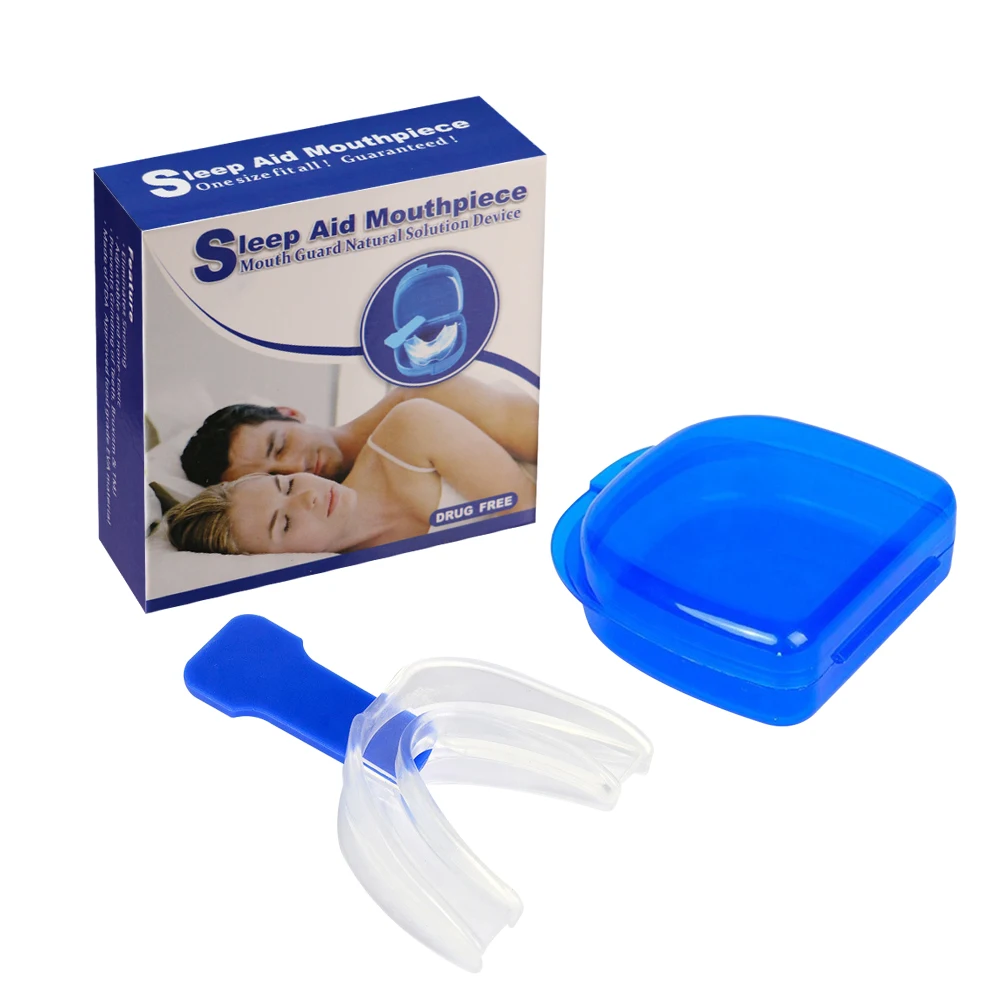 1box Anti Snore Silicone Mouthpiece Night Teeth Grinding Mouth Guard Stop Snoring Trays Health Care Sleeping Apnea Aid