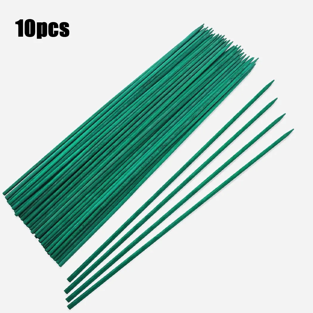 10pcs 40cm Green Plant Support Sticks Canes Growing Vegetables For Flowers Garden Holiday Decorations Plant Care Accessories